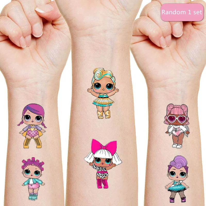 LOL Surprise-pegatinas Originales para tatuajes, figuras de acción aleatorias de dibujos animados para niños y niñas, regalos de cumpleaños y Navidad, 1 Uds.