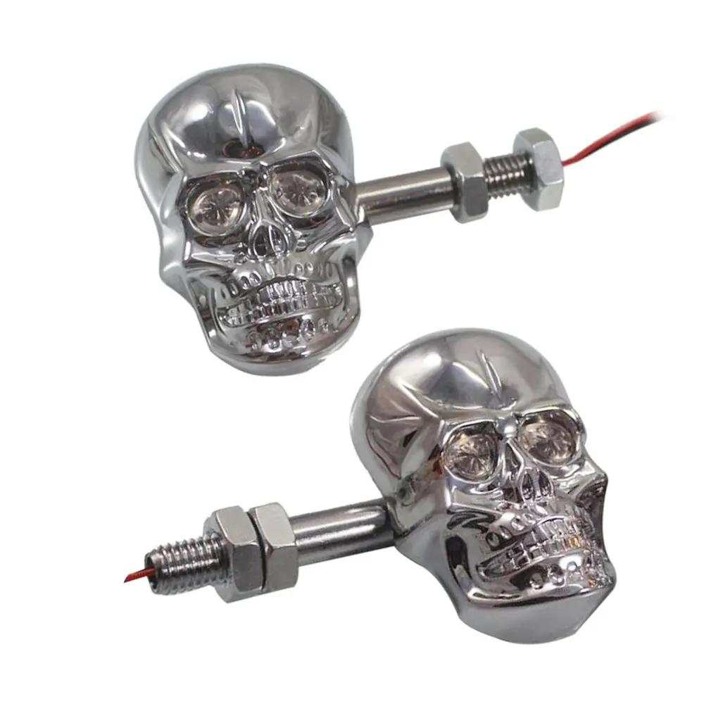 

ICOCO 1Pair Personalized Motorcycle Accessories Refit Punk Skull Shape Turn Signal Lights Indicators for Motorbike Free Shipping