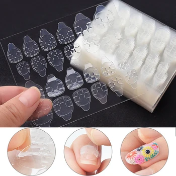 

10 Sheets Fake Nails Toe Sticker Transparent Double Sided Adhesive Tapes Glue False Nail Tips Extension Sticker False Nails Tape