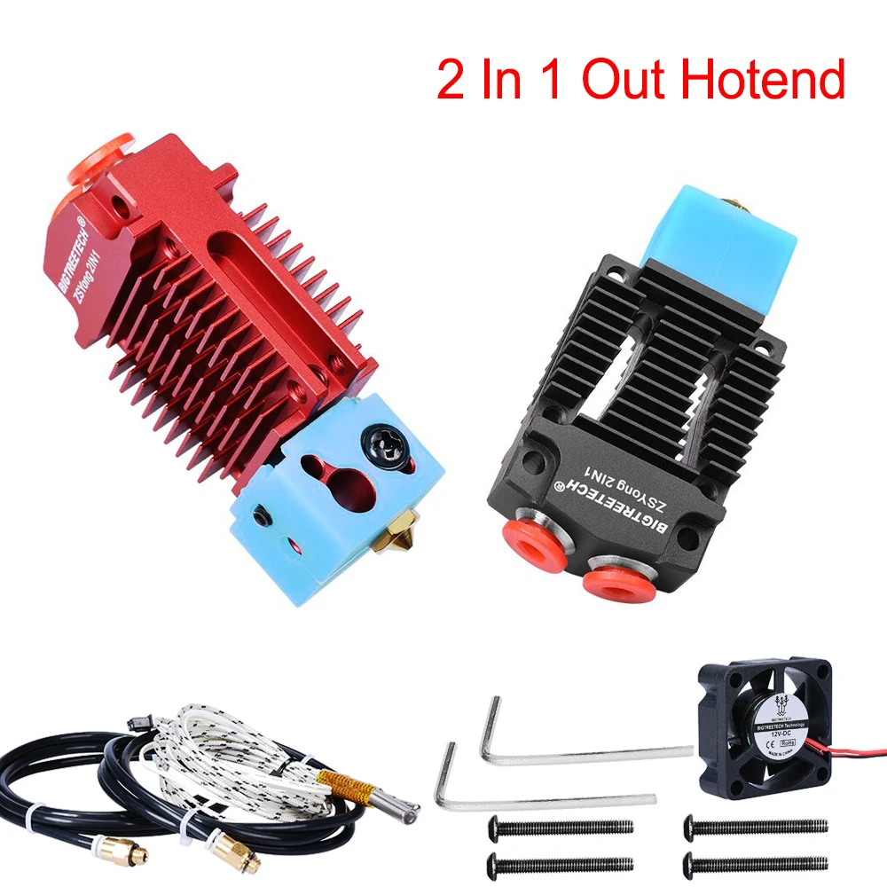 Скидка 2 в 1 из Hotend j головка Экструдер 3d принтер запчасти Боуден экструдер многоцветный 12 В 24 В 1,75 мм нить Вентилятор охлаждения против V6 Hotend