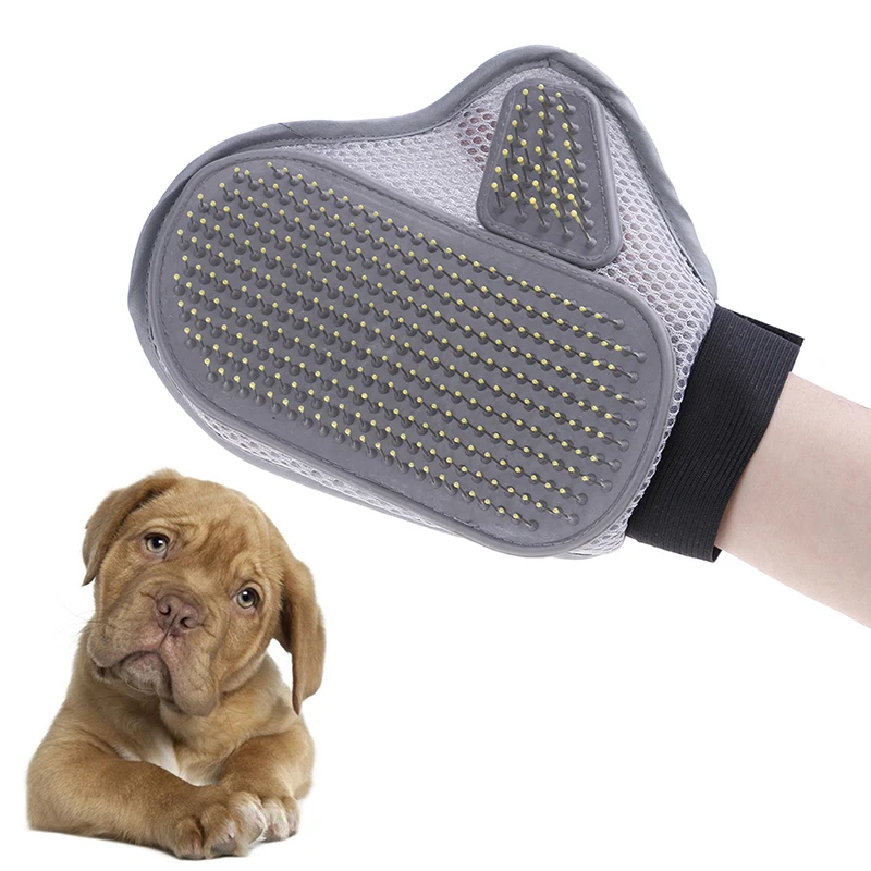 1 PC Dog Combs Pet Massage Hair Cleaning Brush Stainless Steel Pet Grooming Glove Remover Bath Glove Pet Cleaning Tools