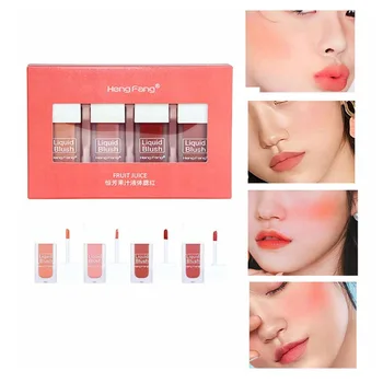 

4pcs Matte Liquid Blush Set Long-lasting Brighten Skin Tone Waterproof Liquid Blusher Q1