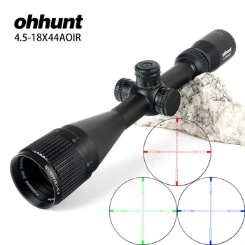

ohhunt 4.5-18X44 AOIR Hunting Optical Full Size Riflescopes R/G/B Illuminated Reticle 1 inch Tube Lock Reset Rifle Scope Sight