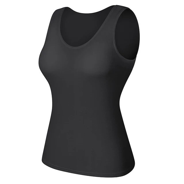 Sankom Compression Shapewear Black Tank Top w/ Built-in Bra