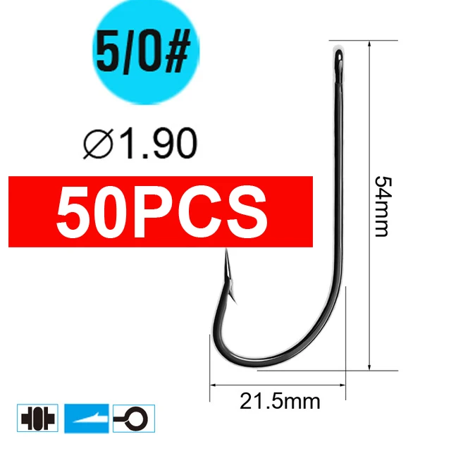 50PCS Size 5L0 Wifreo 50 шт. острый высокоуглеродистой стали О 'Шонесси крючок для приманка для ловли морской рыбы Рыбалка белый никель Размер 1/0 2/0 3/0 4/0 и т. Д - Цвет: 50PCS Size 5L0