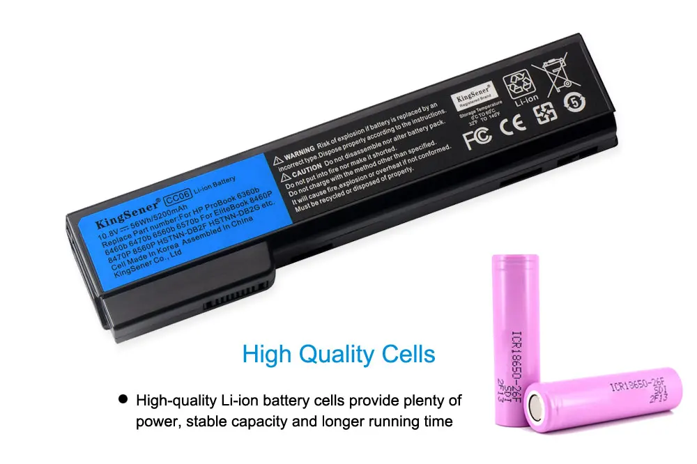 Bateria do Portátil para hp Probook 6360b 6460b 6470b 6560b 6570b 6465b 6475b 6565b 8460p 8470p 8460w Hstnn-db2f Cc06xl Kingsener-cc06 - Imagem 6