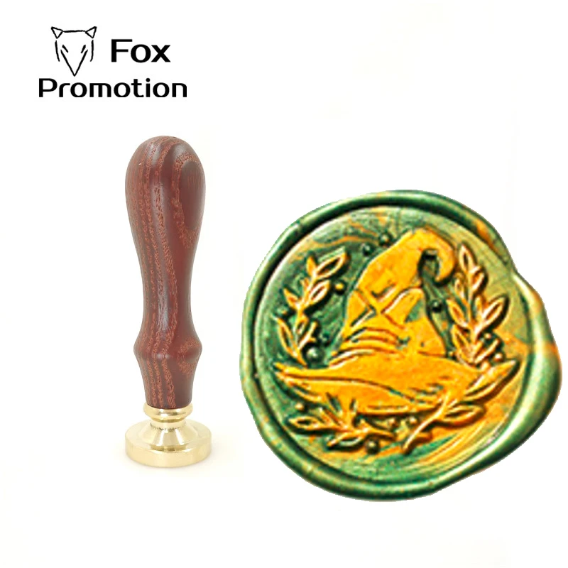 Cap Magic Wax Stamp Exquisite Paint wood handle Ancient Seal Retro Personalized High Quality | Дом и сад