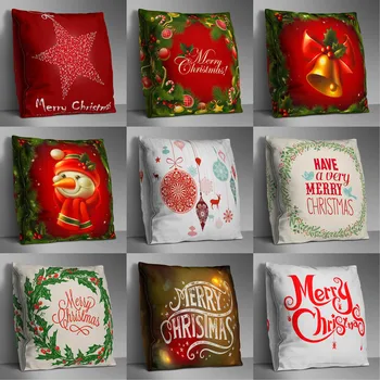 

Yaapeet Merry Christmas Cushion Cover Christmas Decoratives Double-sided Printing Pillow Case Throw Pillow Cover Pillowcase