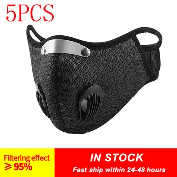 

Face Mask With Filter Breathing Valve Activated Carbon PM 2.5 Anti-Pollution Bicycle Cycling Sports Protection Bike Dust Mask