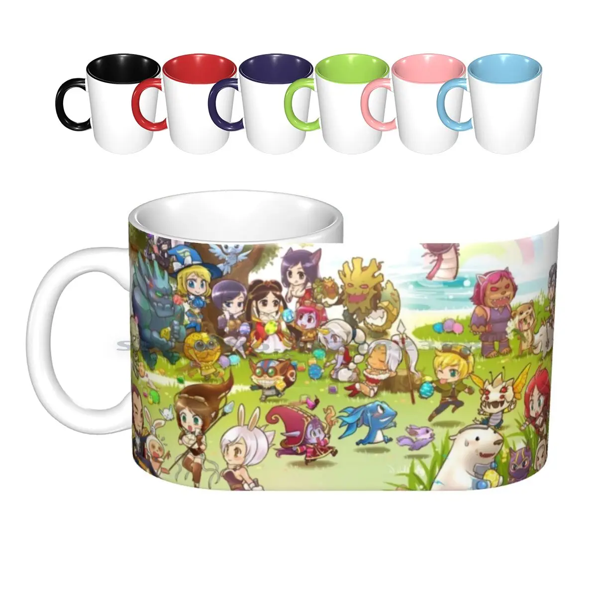 Chibi Ceramic Mugs Coffee Cups Milk Tea Mug Ezreal Teemo Baron Lulu