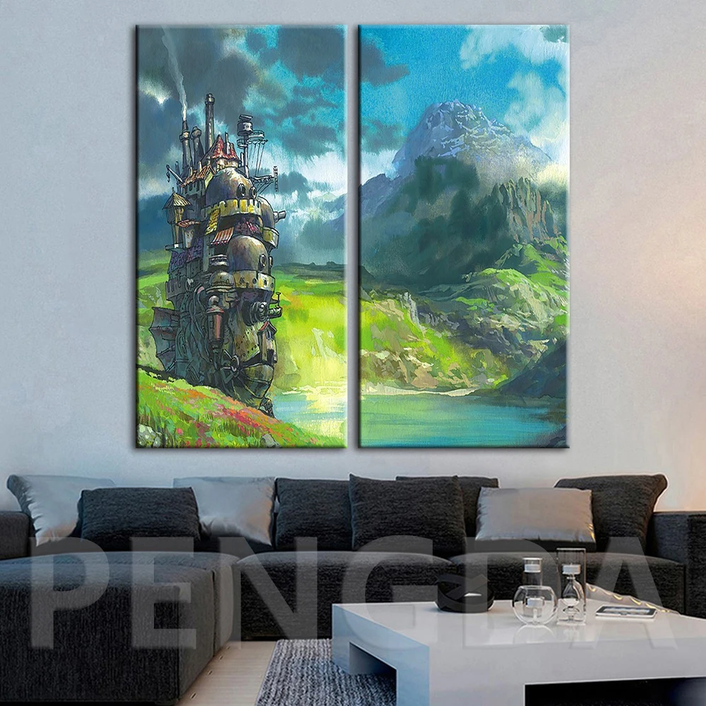 

Home Decoration Hd Print Wall Art Modular Picture Spirited Away Anime Modern Posters Canvas Painting For Children Room Framework