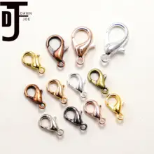 50 шт. 10/12/14/16 мм 8 цвет золото карабины "сделай сам" для изготовления ювелирных изделий, Цепочки и ожерелья застежка Разъем браслет пряжка-Омар поиска