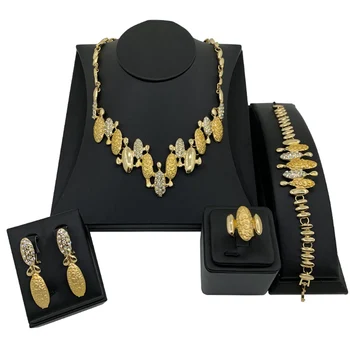 

African Wedding Bridal Engagement Gift Necklace Earring Jewelry Set A816