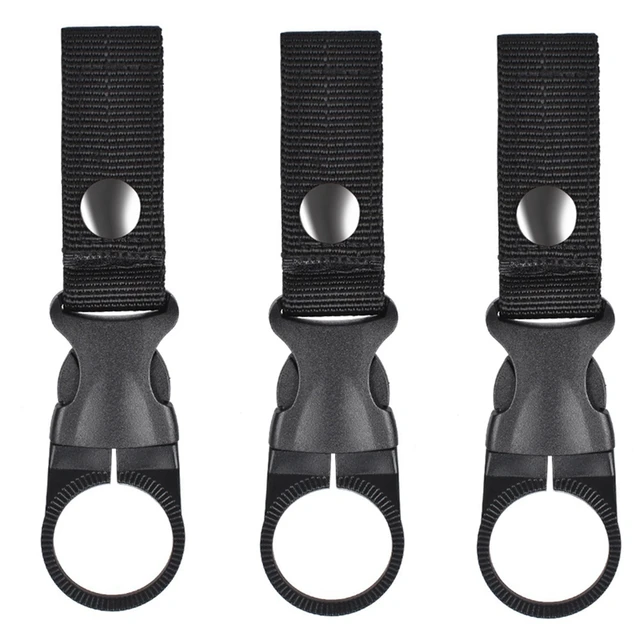 3pcs Hanging Bottle Buckle Clip Carabiner,outdoor Portable Water Bottle  Ring Holder Keychain Belt Webbing Strap For Outdoor Camping Hiking