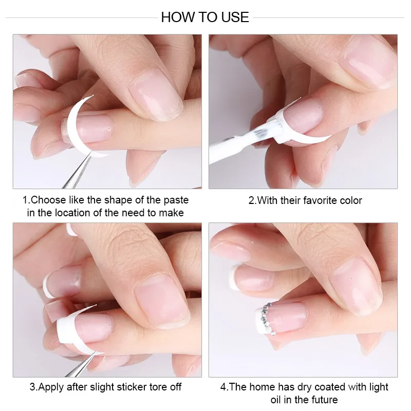 MIZHSE White And Pink Nail Gel Polish French Manicure Set With French Nail Tip Guide Soak Off 18ml Gel For Professional Nail Art 6