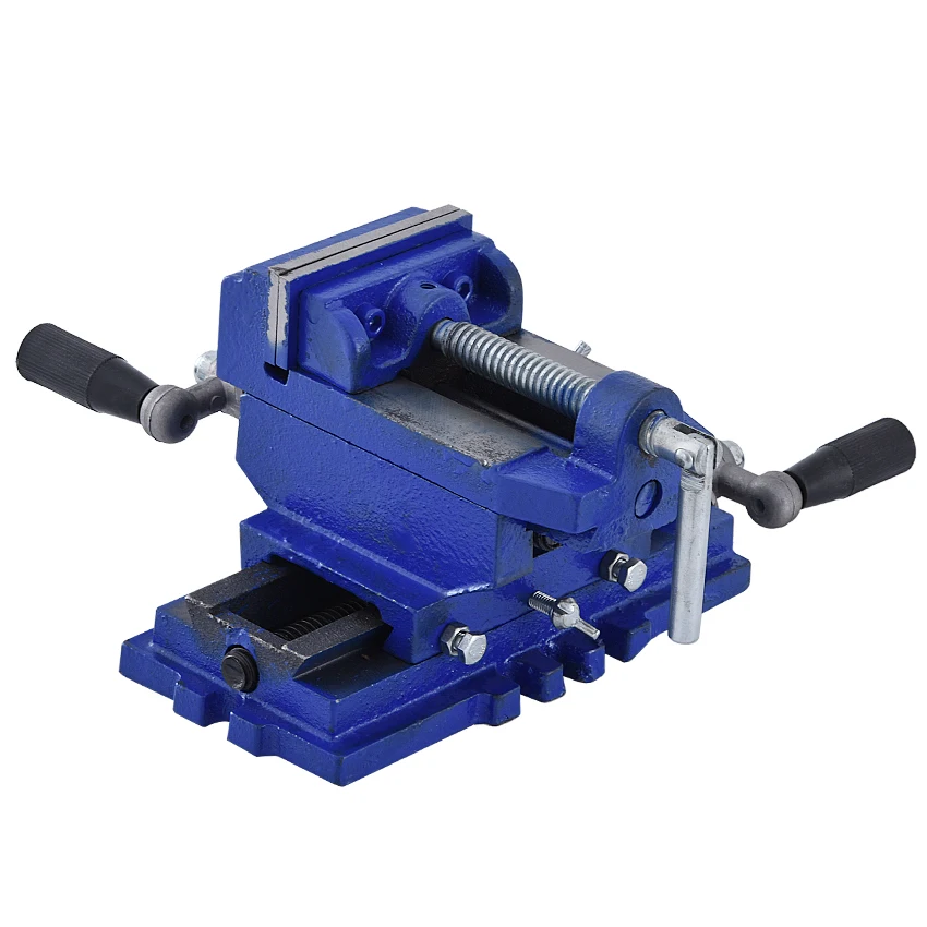 Two-Way Movement Bench Drill Operating Platform Flat Tongs Precision Bench Vise Clamp Tool Heavy Duty Cast Iron Plain Vice