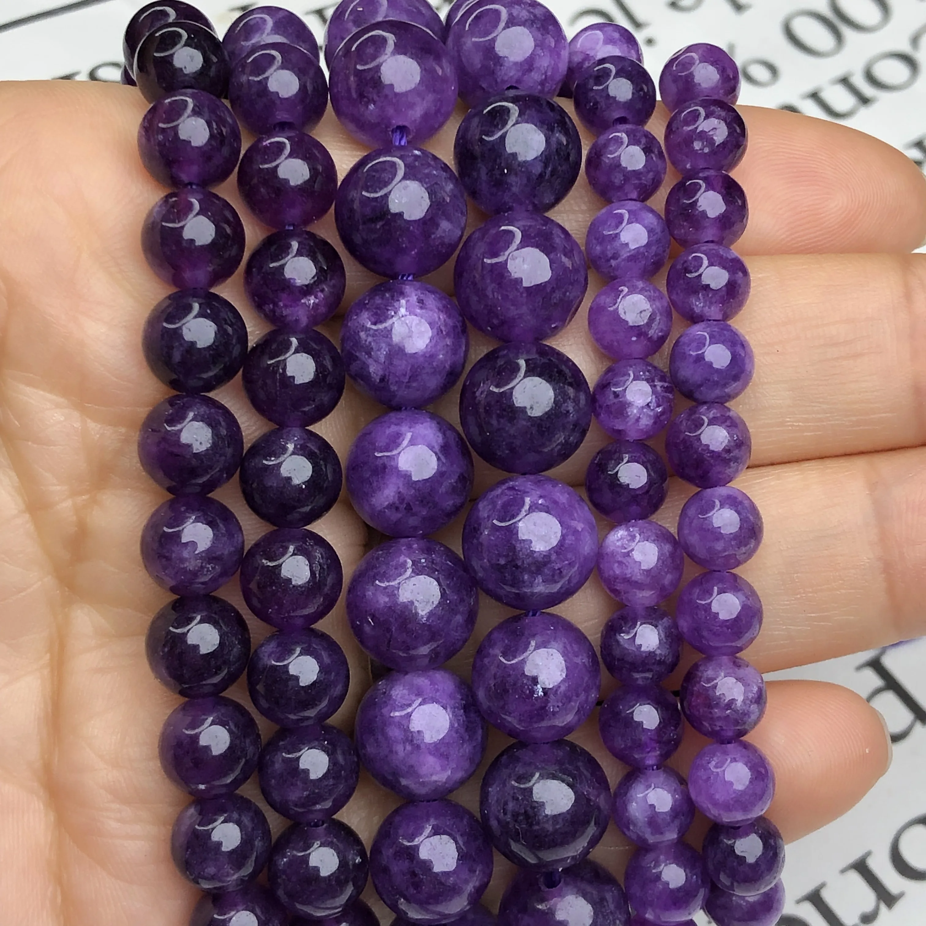 Natural Stone Beads 4 6 8mm Purple Evil Eye Round Spacer Loose Beads For  Jewelry Making DIY Handmade Bracelet Necklace 15