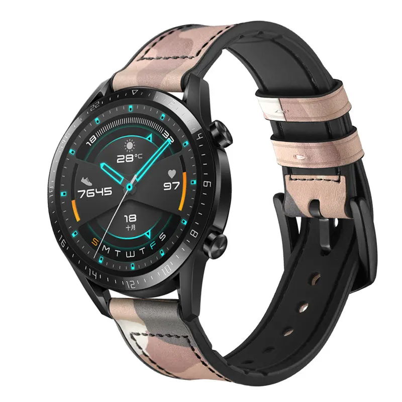 22 мм 20 мм кожаный силиконовый ремешок для huawei Watch GT 2 samsung gear S3 S2 Classic Galaxy Watch 46 мм 42 мм Active 2 40 мм 44 мм Band