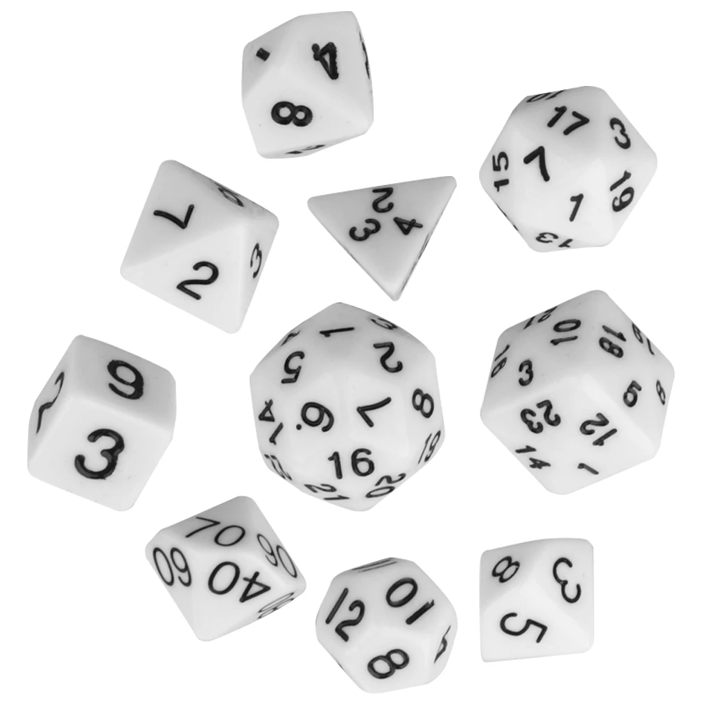 10pcs Multi-sided Dice D&D Dices Game Polyhedral Dices D4-D30 for Table Board Game