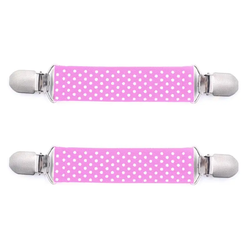 Kids Boys Girls Strong Elastic Polka Dot Glove Mittens Metal Clips with Teeth