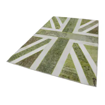 

200x302 Cm Uk Handmade Flag Patchwork Rug-7x10 Ft