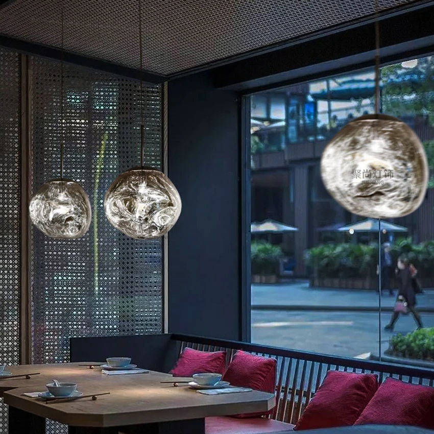 Современные светодиодные подвесные лампы из плавкого стекла лампа в