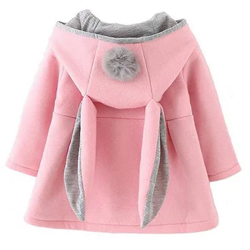 

CYSINCOS Baby Girls Coat Winter Spring Baby Girls Princess Coat Jacket Rabbit Ear Hoodie Casual Outerwear Girl Infants Clothes