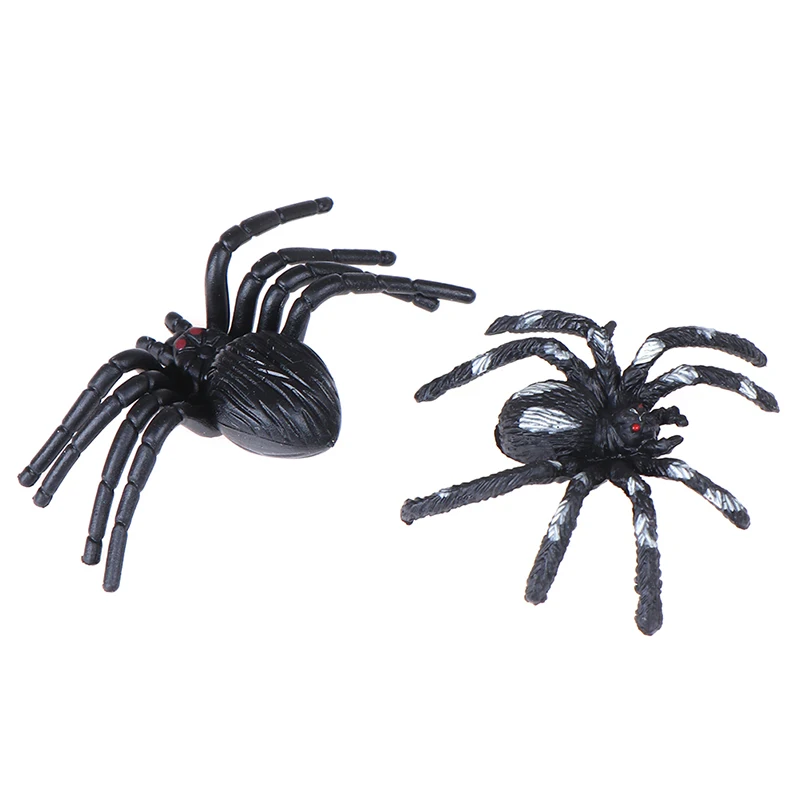 10pcs Prank Lifelike Spider Funny Trick Toys For Halloween Party House Decor Random Color Baby Novelty Toys
