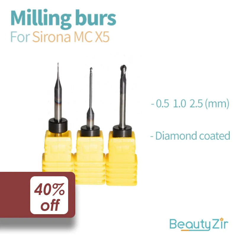 3 шт. Sirona X5 фрезерные боры с твердосплавным покрытием стоматологические для