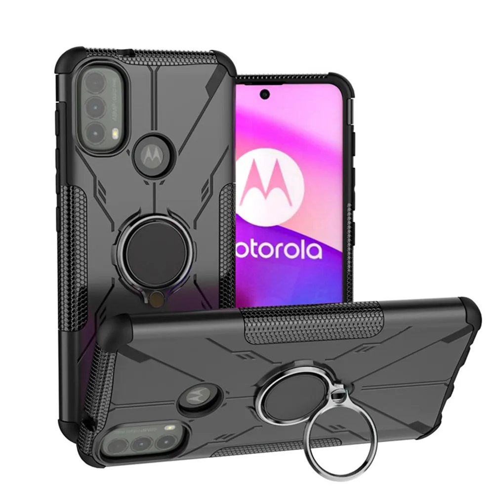 Fashion Ring Holder Armor Antiurto Pc + Tpu Motorola Moto E40 Custodia Per Moto E40 E 40 Motoe40 Borse Protettive Per Telefono