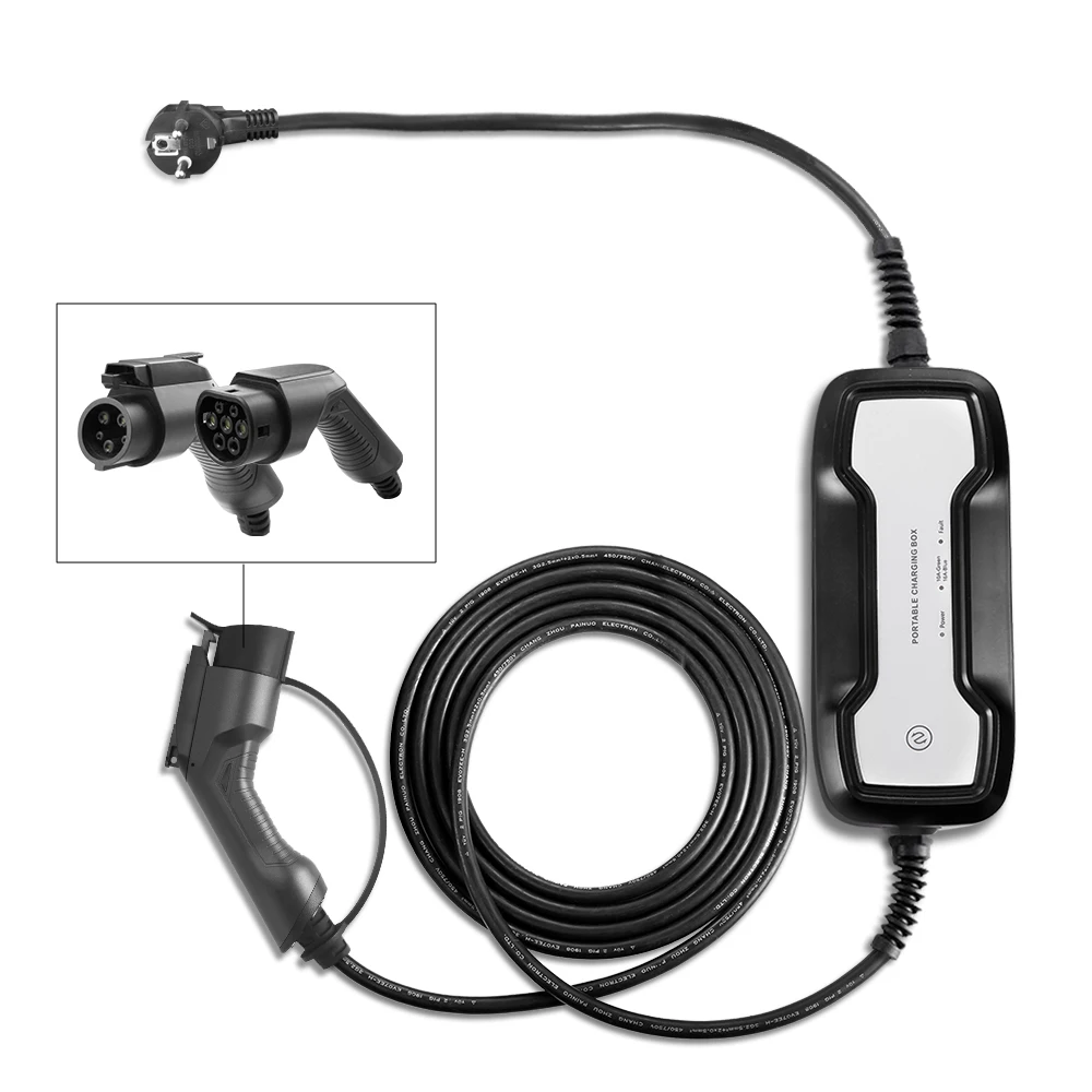

Charging Electric Car EV Charger 16amp Schuko J1772