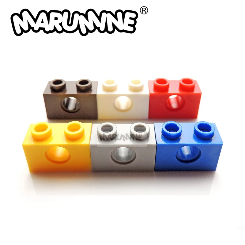 MARUMINE 100 шт. технический кирпич 1x2 с отверстием 3700 пластиковые строительные
