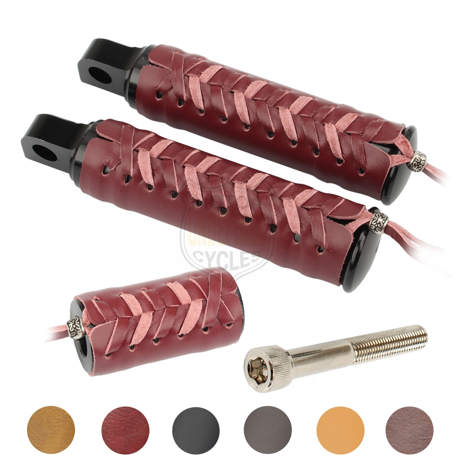 Motorcycle Foot Pegs Footrest Leather Cover Gear Shifter Peg Covers For Harley Sportster XL Dyna Wide Glide Street Bob Universal