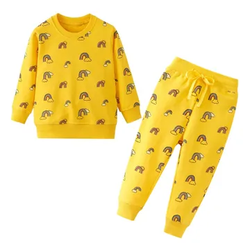 

New Arrival Boys Girls Clothing Sets Rainbow Cotton Winter Children Clothes Fashion 2 pcs Suits Sweatshirt + Pants