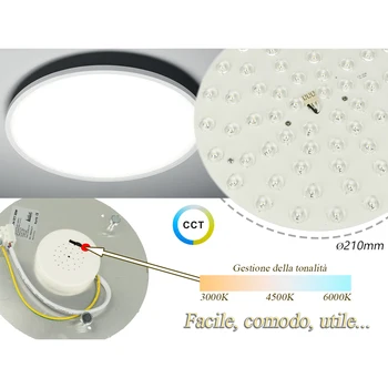 

LEDLUX EB6025CCT Led Plate CCT 25W 220V round diameter 210mm warm white neutral cool 3 In 1 led plate with magnets for M