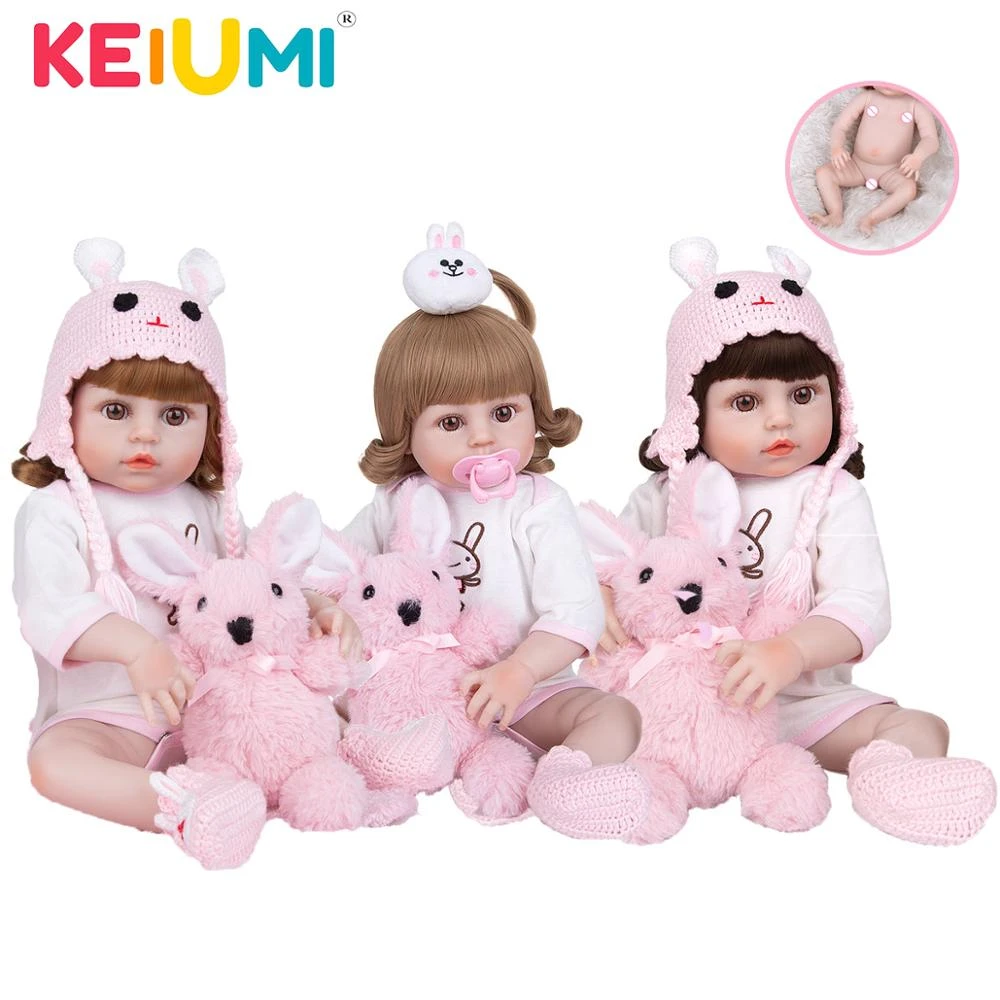 Keiumi 19 Inch Reborn Full Silicone Boneca Doll Pink Rabbit Newborn Girl Baby Doll Toys For Kid Christmas Gift Bedtime Playmate Dolls Aliexpress