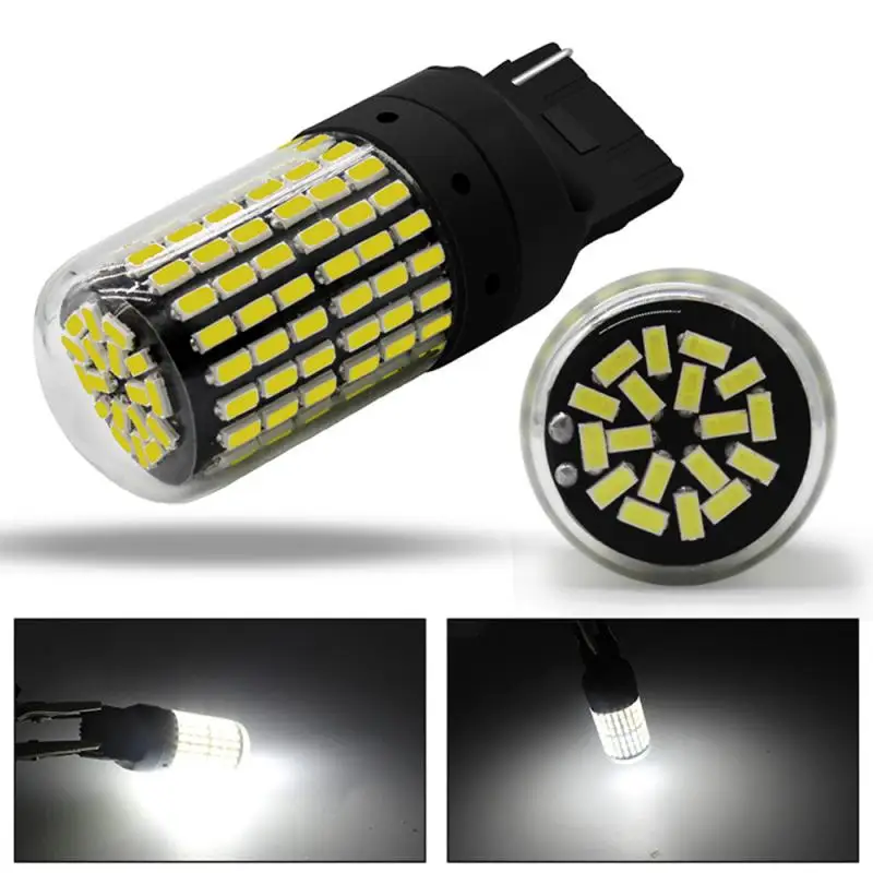 2 шт. T20 7440 W21W светодиодный светильник 3014 144 Smd СВЕТОДИОДНЫЙ CanBus без ошибок 1156 BA15S P21W светодиодный светильник для сигнала поворота без вспышки Прямая поставка - Испускаемый цвет: 7440