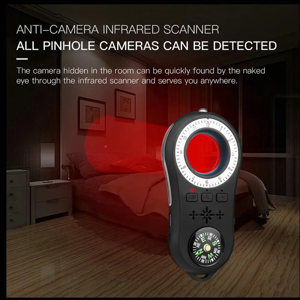 Anti-Spy Surveillance Camera Detector Wireless RF Signal Anti-covert Camera Lens Listen Bug Finder Device Gps Gsm Tracker Scanne