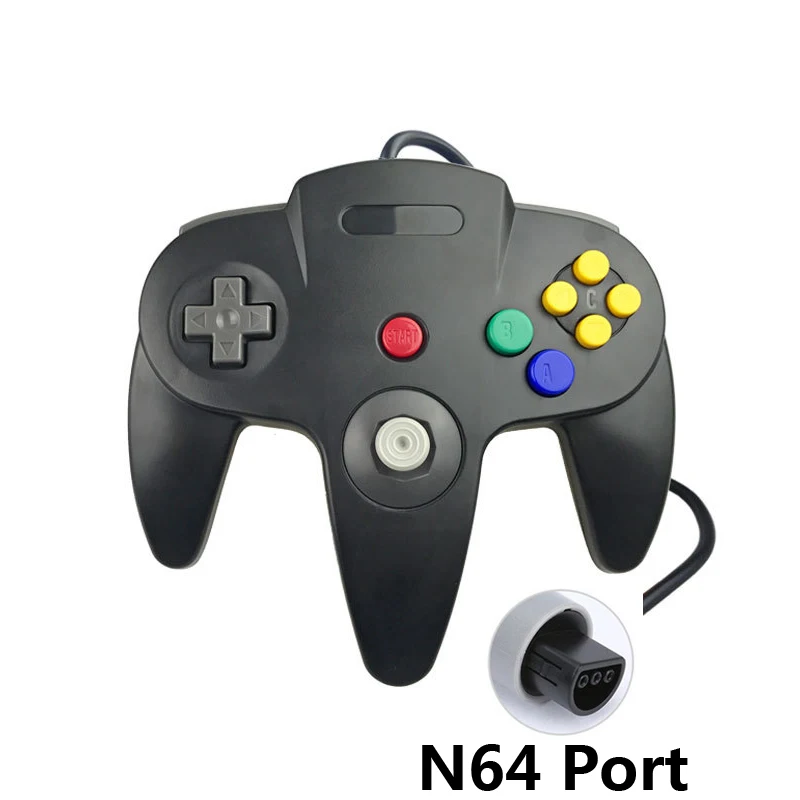Джойстик, геймпад для пульта ДУ N64, контроллер для ПК, компьютера для Gamecube, игровые аксессуары, джойстик, проводной контроллер - Цвет: N64 Black