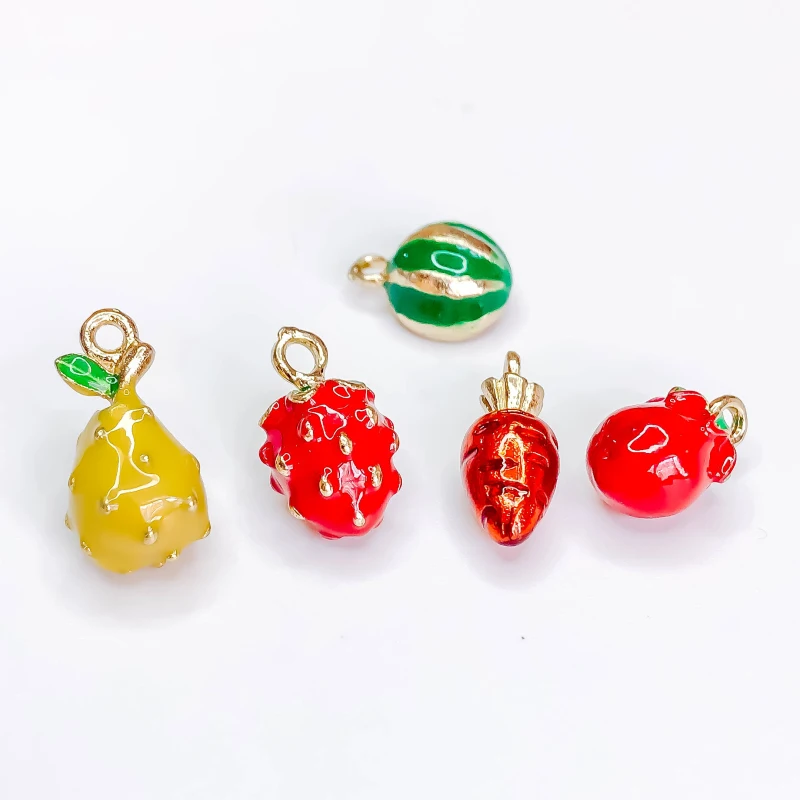 

Simple Watermelon Radish Shape Fruit Eardrop Pendant Charms Necklace Accessories Jewelry Component Diy Handmade Material 6pcs