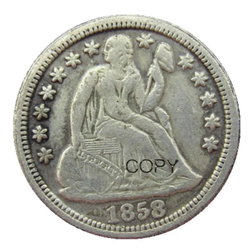 США Свобода сидение монеты 1858 P/S посеребренные копии | Дом и сад