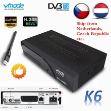 Vmade DVB T2 K6 scart цифровая наземная ТВ-приставка Full HD 1080p поддержка H.265/HEVC HDMI звук DVB T2 ТВ-приёмник тюнер+ USB wifi