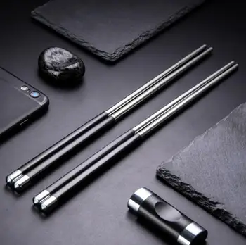 

100 Pairs Japanese Chopsticks Set 304 Stainless Steel Reusable Travel Chopsticks Gift Wholesale