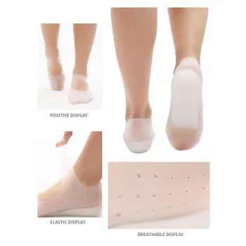 

Full Invisible Height Lift Heel Pad Sock Liners Increase Insole Silicone Achilles Tendonitis Cracked Pain Relief Heel Pad 10.9