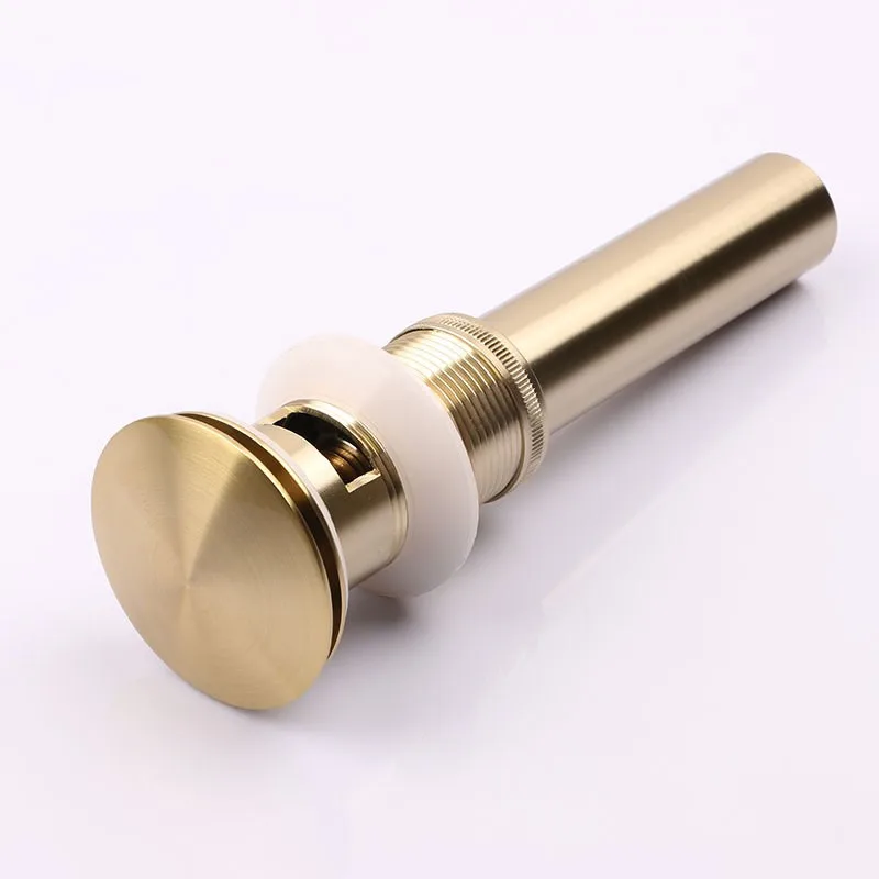 Brushed gold Все цвета латуни ванной бассейна крылом Pop Up Слив с переливом или без переполнения - Цвет: Brushed gold