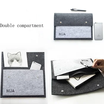 

Office Business Soft Fiber A4 Document Envelope Bag, Double compartment File Collecting Case