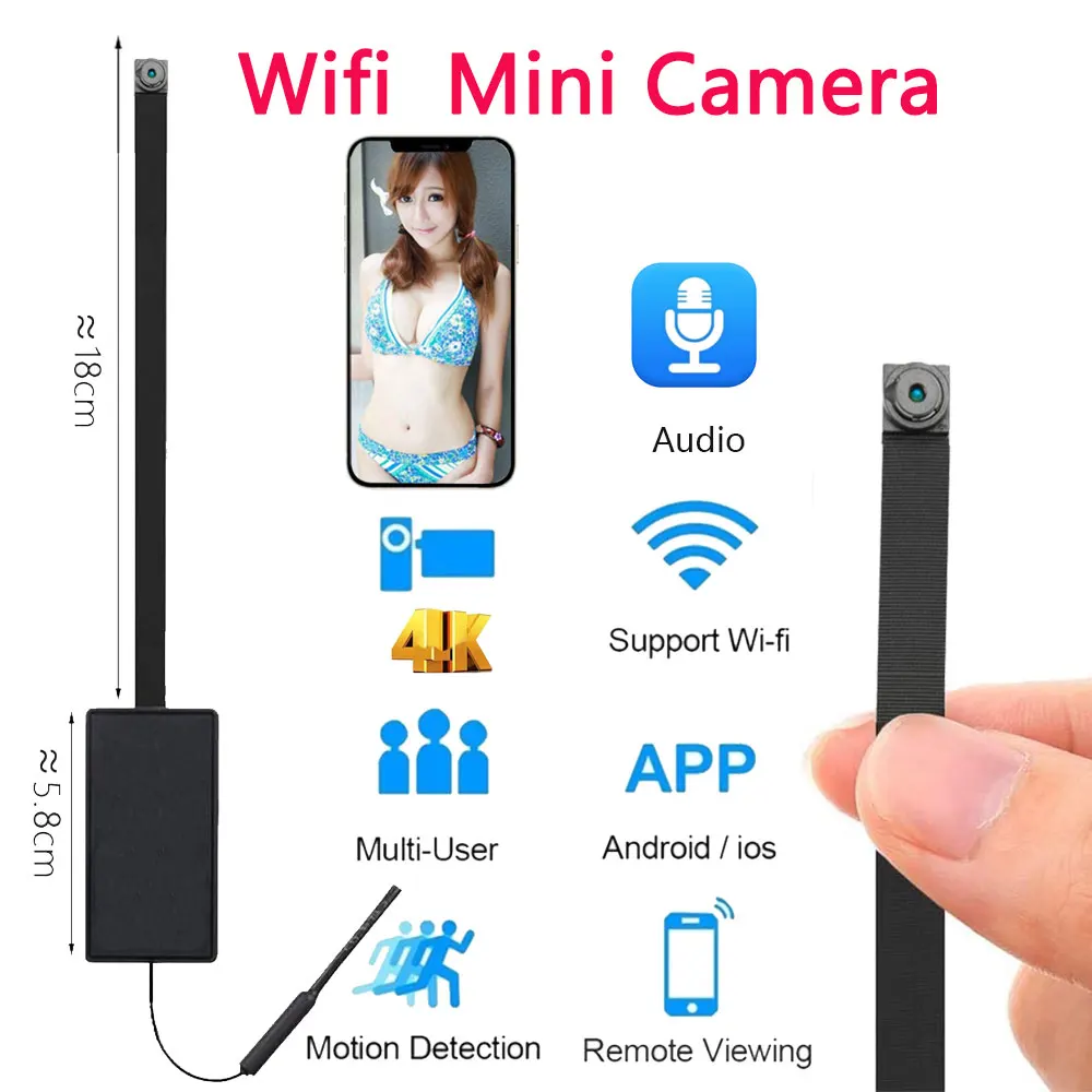 Surveillance Cameras with WiFi Mini Camera Security Protection Smart Home Videcam 4K DIY Portable Audio Video Recorder Hidden TF |