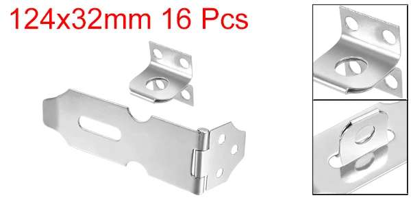4.9 Inch-16pcs Uxcell 1/2/3/4/5/10/16 шт. Hasp штапельного защелку 100/109/124/135 мм Длина Нержавеющая сталь мебель шкаф для кухонных шкафов - Цвет: 4.9 Inch-16pcs