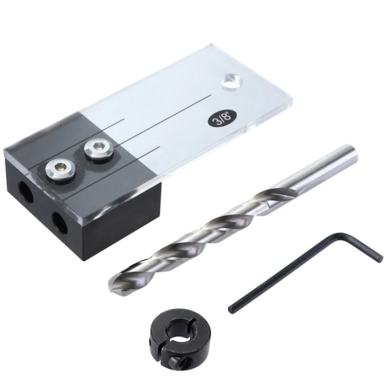 

3/8 Inch Dowel Drilling Jig Kit High Strength Wood Drilling Guide Hole Locator Woodworking Tool for Diy Carpentry Tools