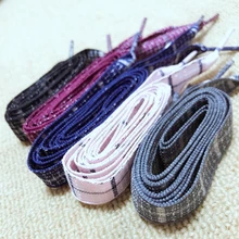 

1 Pair British Style Plaid Flat Shoe laces Cotton And Linen Sports Casuals Shoelaces Length 60/80/100cm Unisex Shoelace